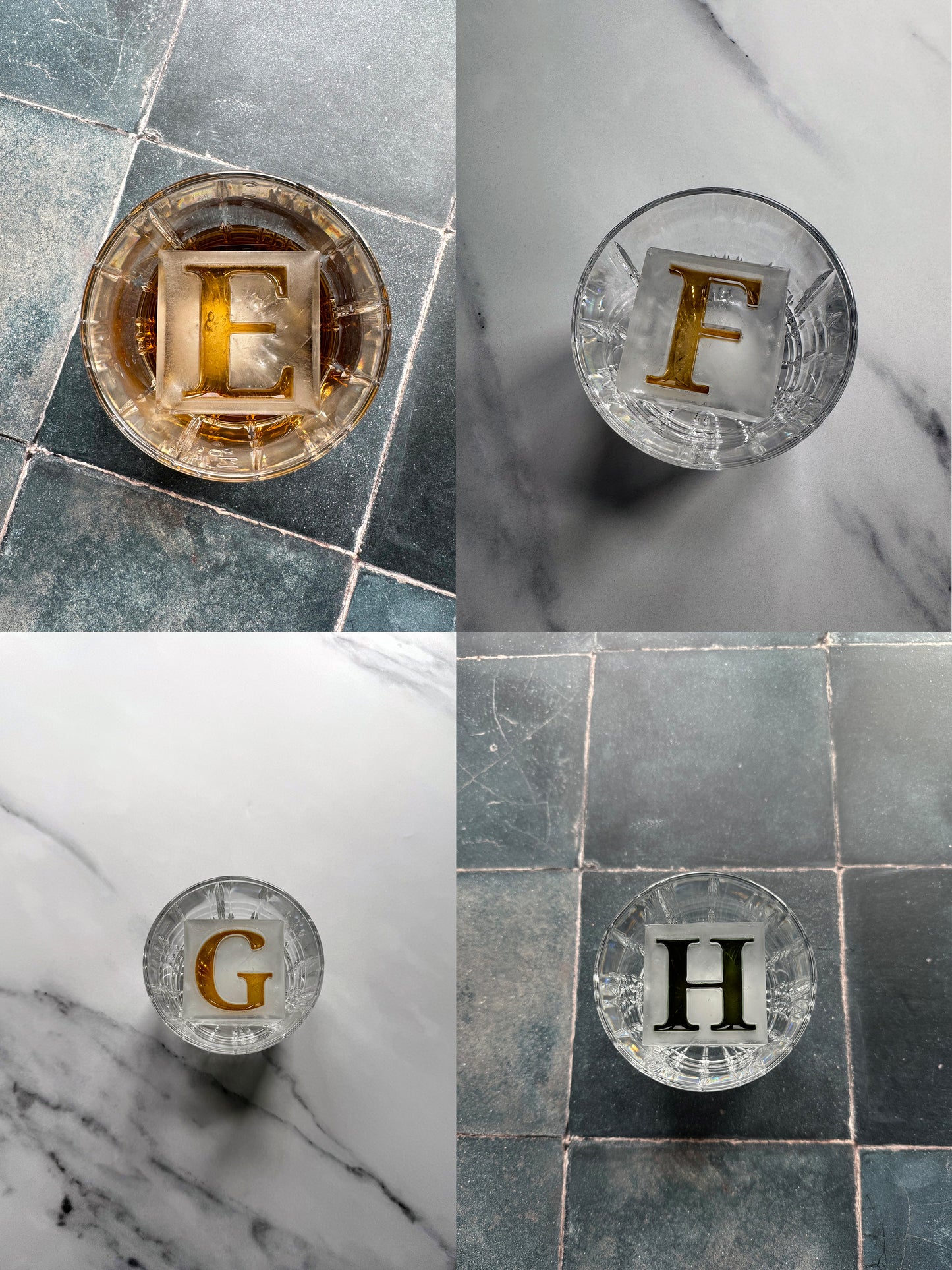 Personalized Recessed-Letter Silicone Ice Tray – Custom Ice Cube Mold for Whiskey & Cocktails