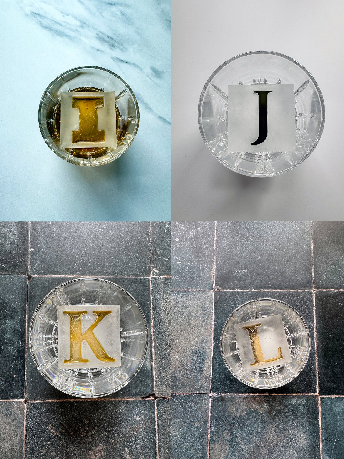 Personalized Recessed-Letter Silicone Ice Tray – Custom Ice Cube Mold for Whiskey & Cocktails