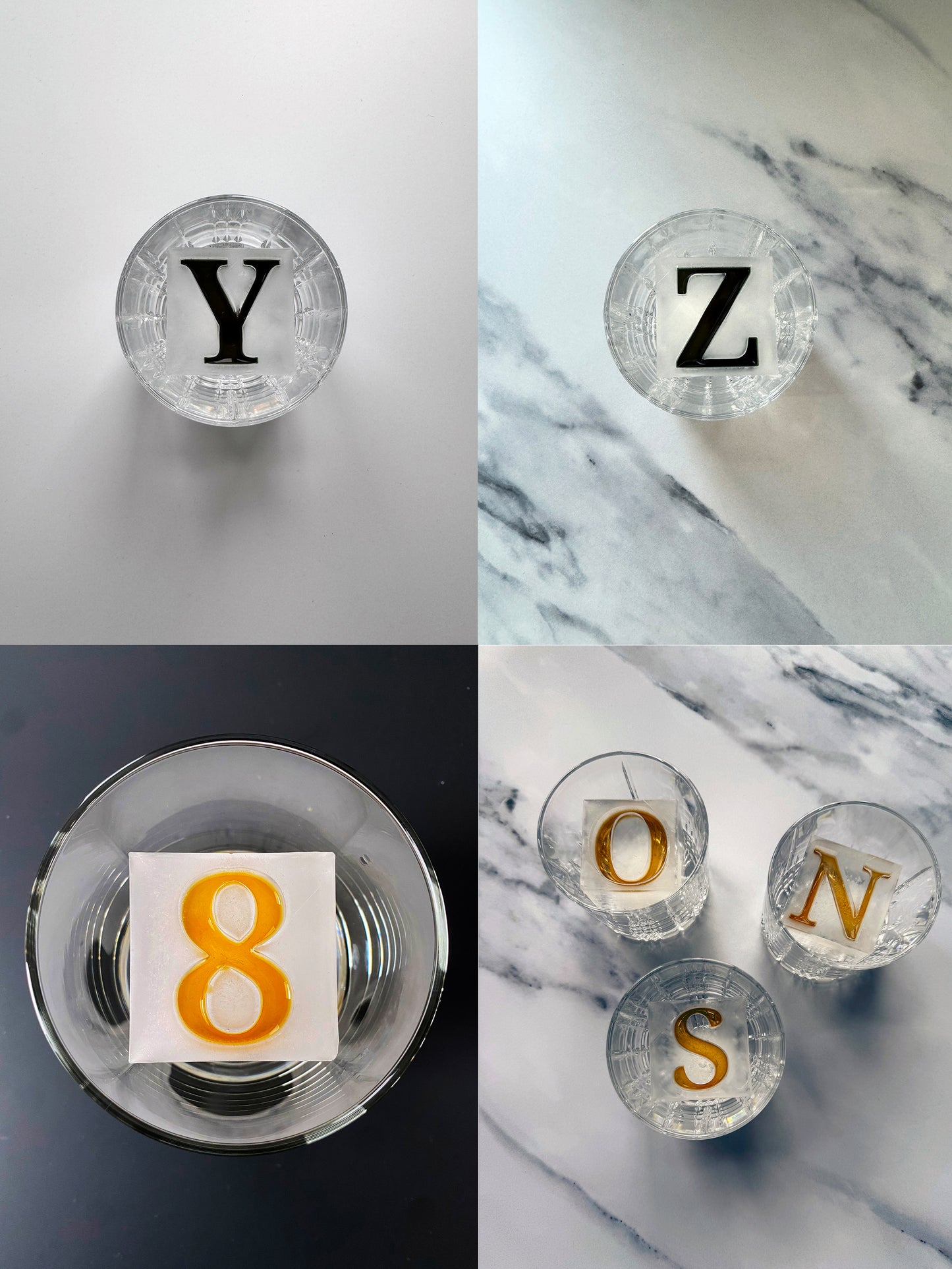 Personalized Recessed-Letter Silicone Ice Tray – Custom Ice Cube Mold for Whiskey & Cocktails