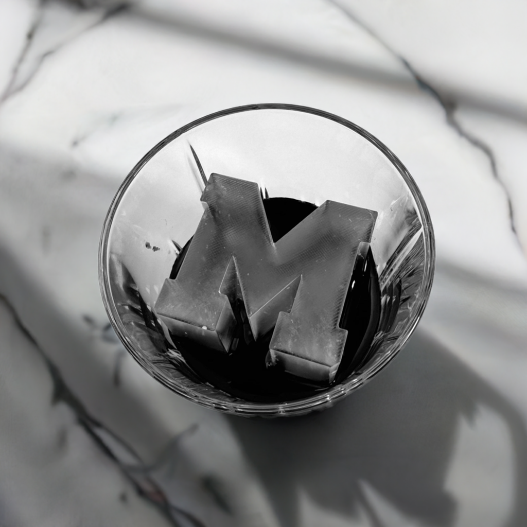 Moldes de hielo con forma de letras (fuente de bloque)