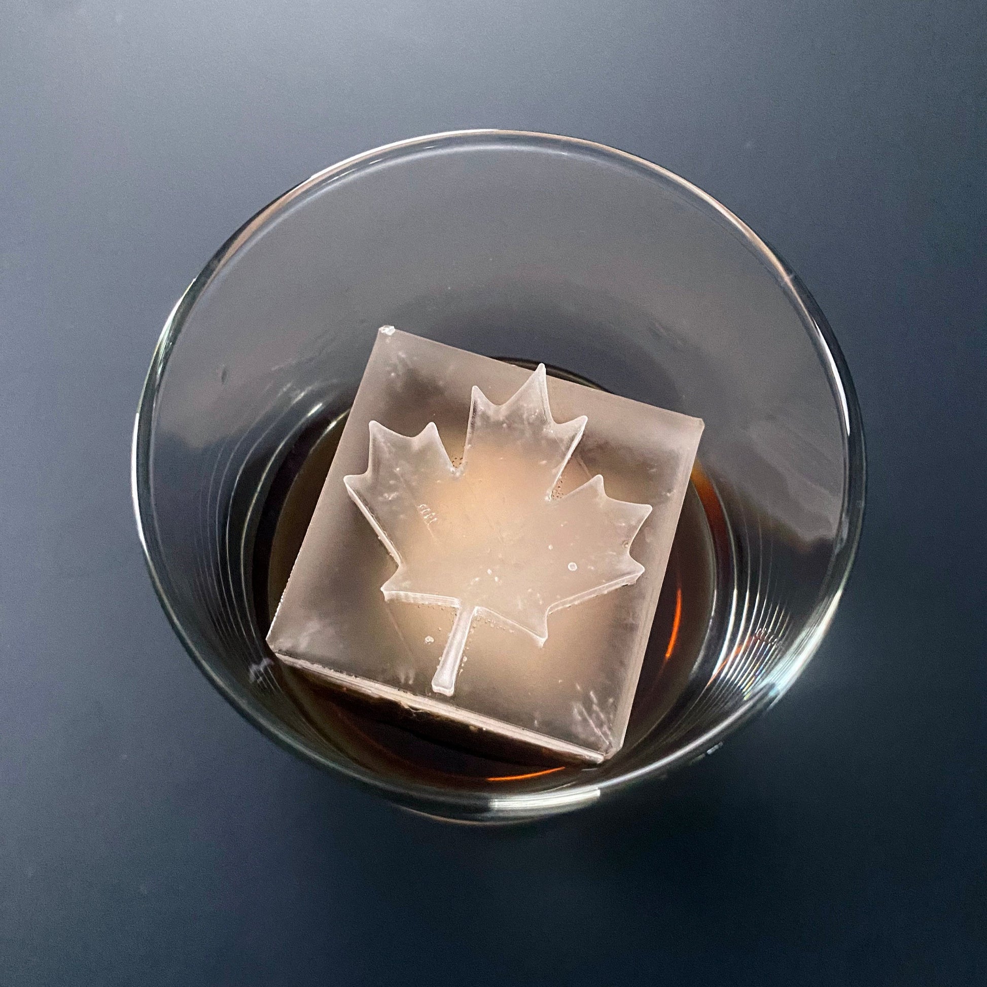 Canadian Maple Leaf ice mold.  Produces a 2 x 2 x 2.1 inch ice cube.