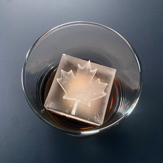 Canadian Maple Leaf ice mold.  Produces a 2 x 2 x 2.1 inch ice cube.