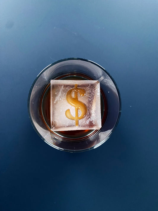 Dollar Sign Silicone Ice Tray – $ Symbol Whiskey Cube Mold Made in Detroit