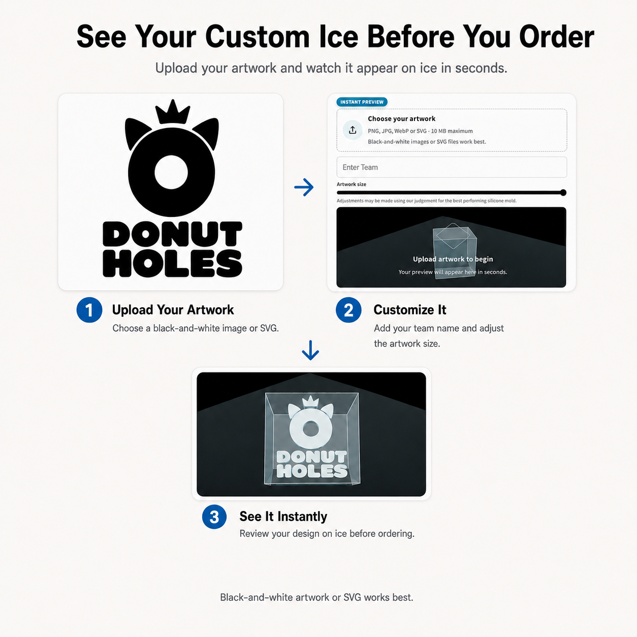 Custom Ice Tray – Text, Custom Font or Logo | Instant 3D Preview