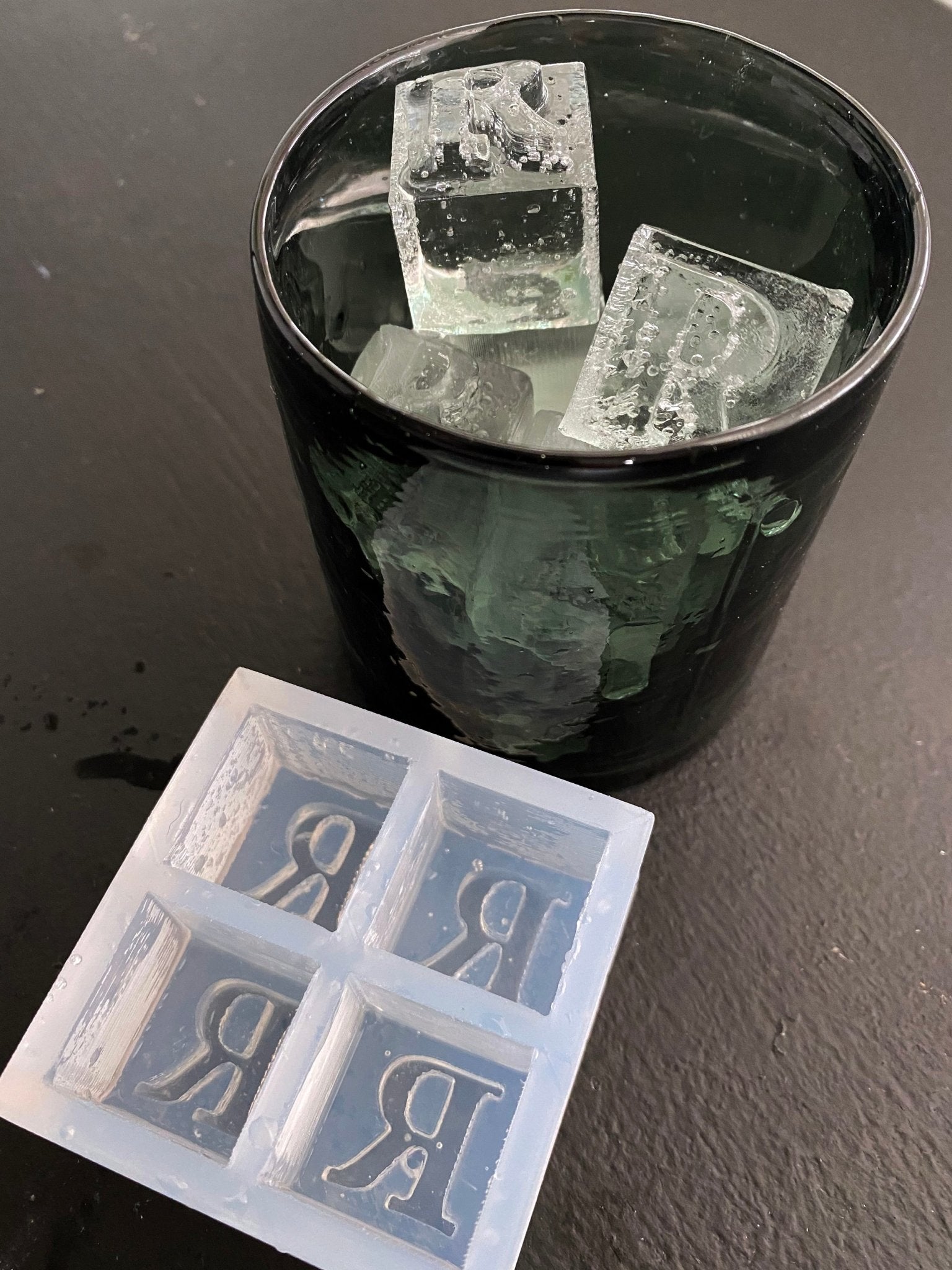  Personalized Silicone Ice Cube Mold Tray with Monogram